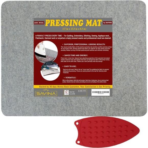 Wool Pressing Mat - 17" x 13.5" Quilting Ironing Pad - 100% New Zealand Felted - Picture 1 of 7